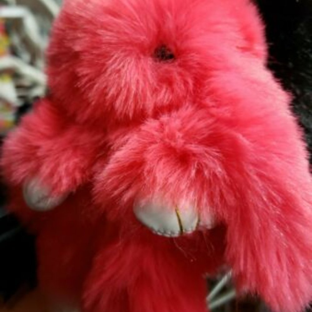 Furry Bunny Rabbit Plush Keychain - Picture 2 of 7